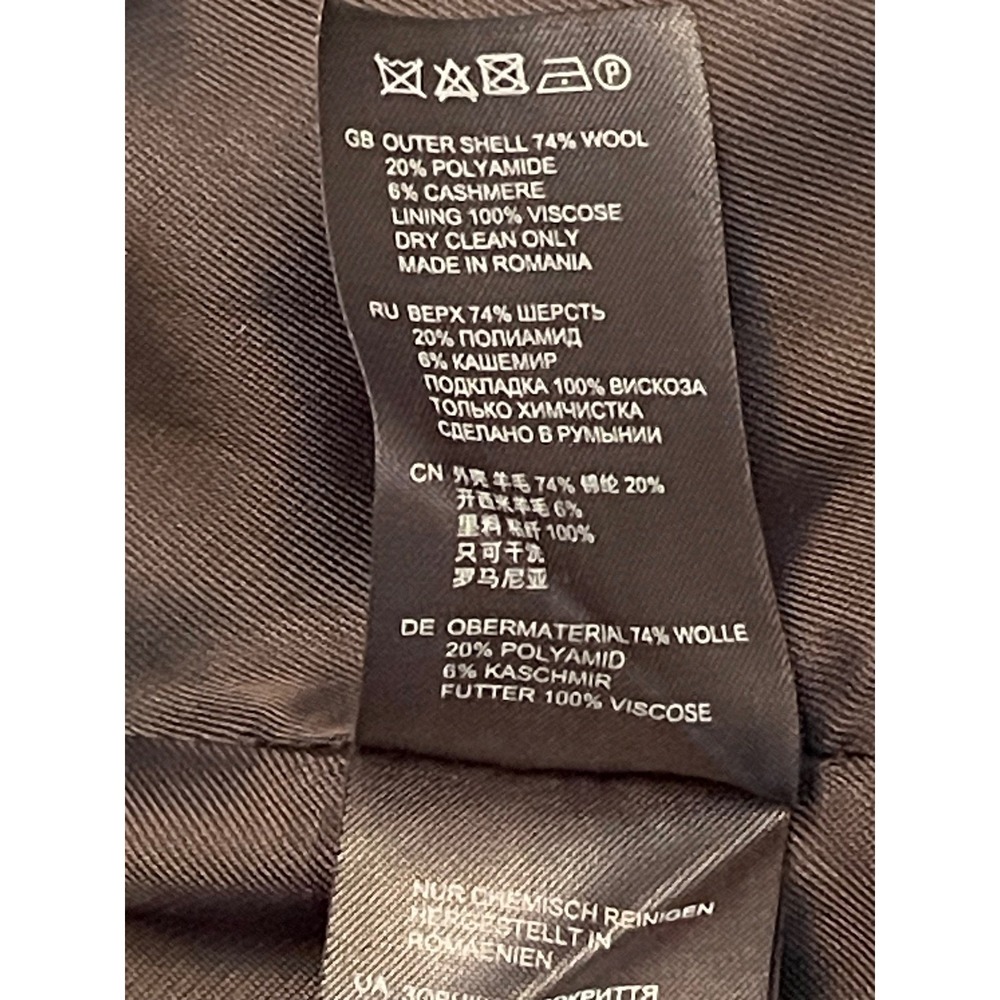 Reiss Black Wool Cashmere Blend Belted Wrap Coat Short Jacket Womens Medium - Picture 7 of 9